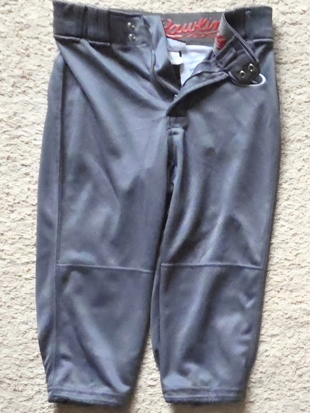 Rawlings Boy's Athletic Baseball Pants in Charcoal Gray